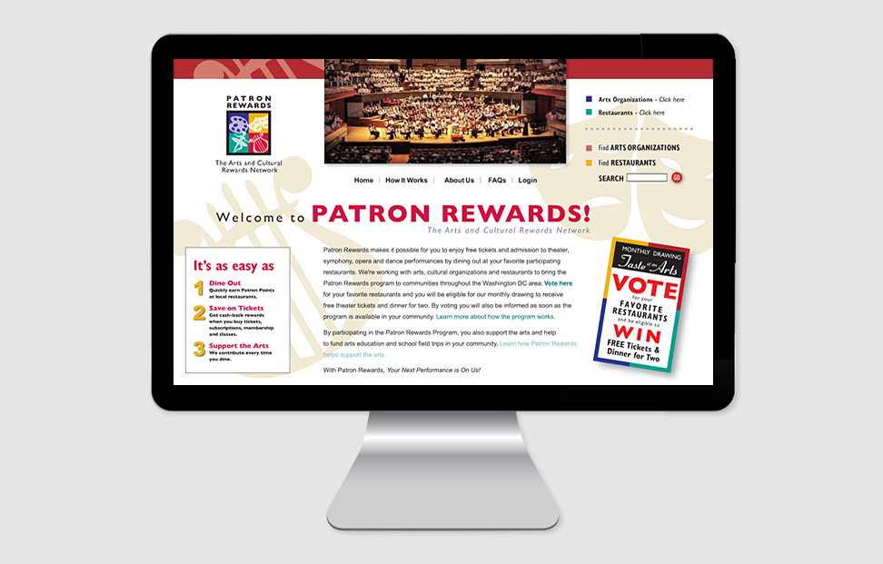 Patron Rewards website