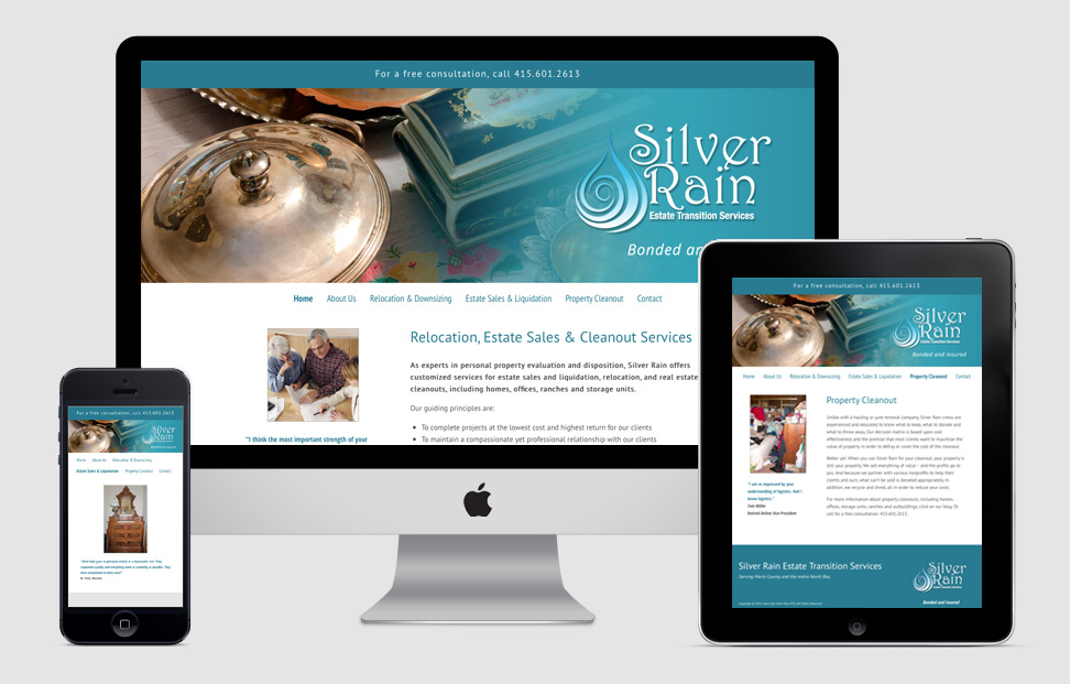Silver Rain Estate Transition Services website